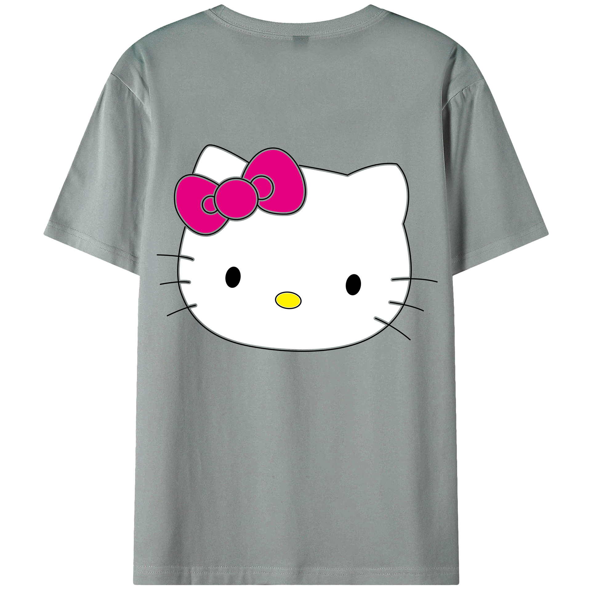 （画像用） Hello Kitty ハローキティ 綿100％ メンズ半袖Tシャツ（バックプリント） 通気性